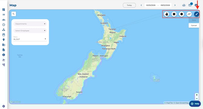 Geofence Drawing tools image
