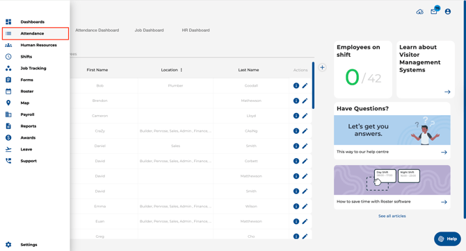 Go To Attendance Page