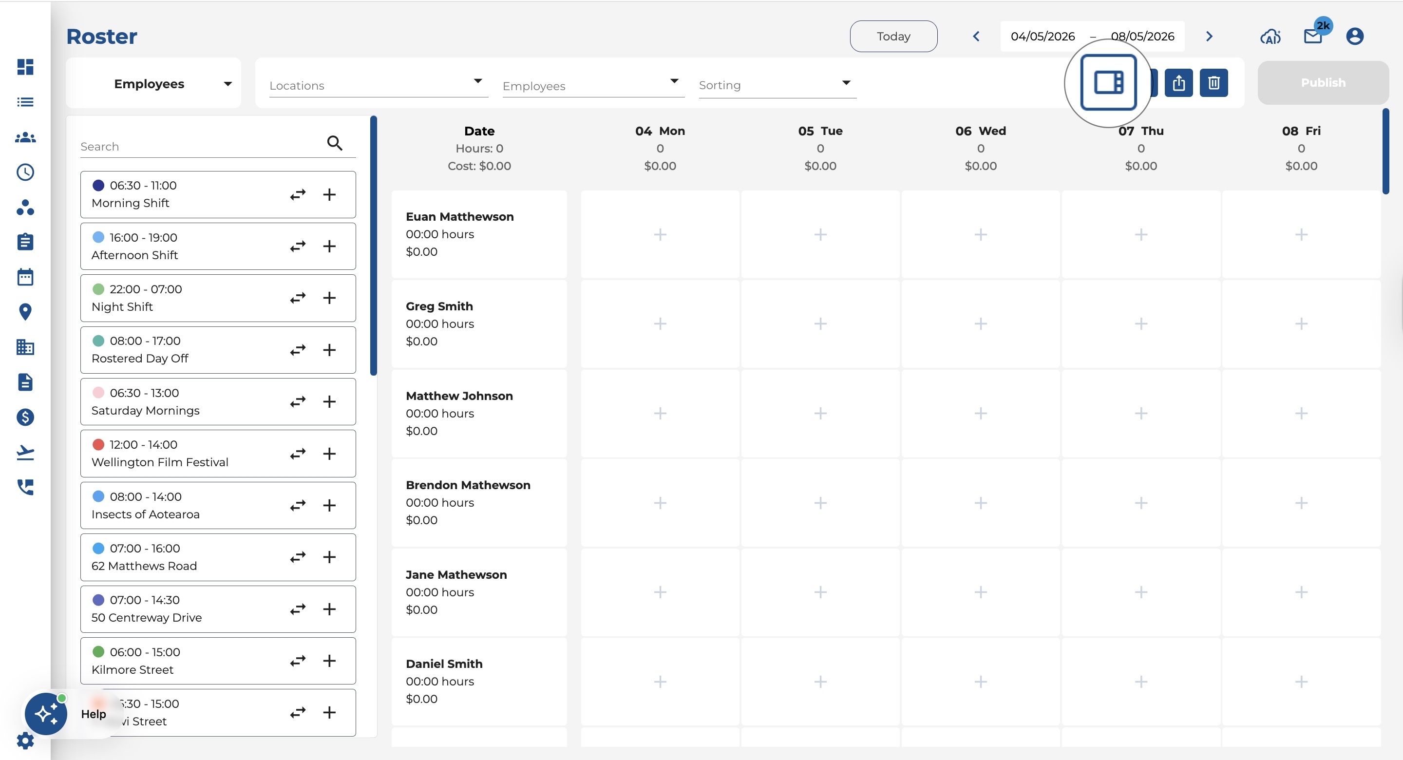 How to Assign a Shift in Employee View