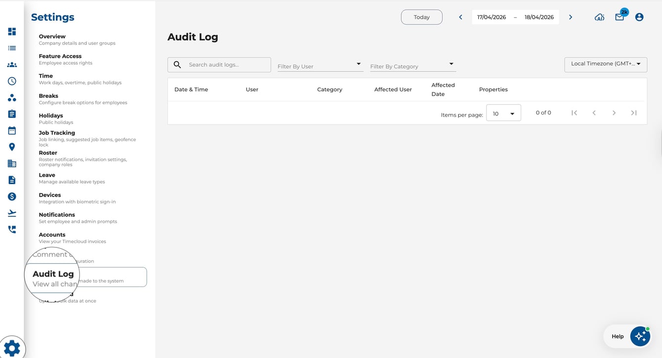 How to Use the Audit Log