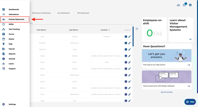 Locate Human Resources